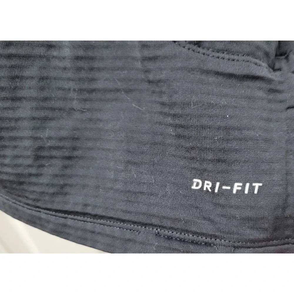 Nike Dri-Fit Running Womens Small Long Sleeve Shirt Black Thumb Holes Pocket